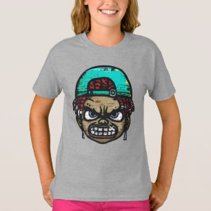 T-shirt Rebel Urbain : Visage de Style Graffiti