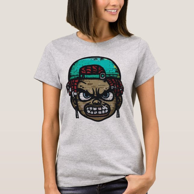 T-shirt Rebel urbain : Visage de style graffiti (Devant)