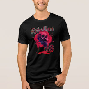 T-Shirt Rebellion78 Roses Skull  Tri-Blend Shirt