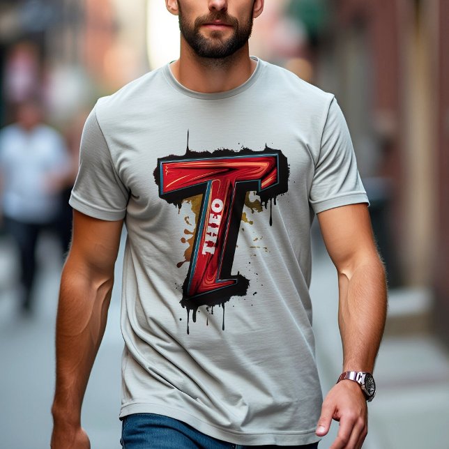 T-shirt Rébellion urbaine : Graffiti "T" personnalisable (Créateur téléchargé)