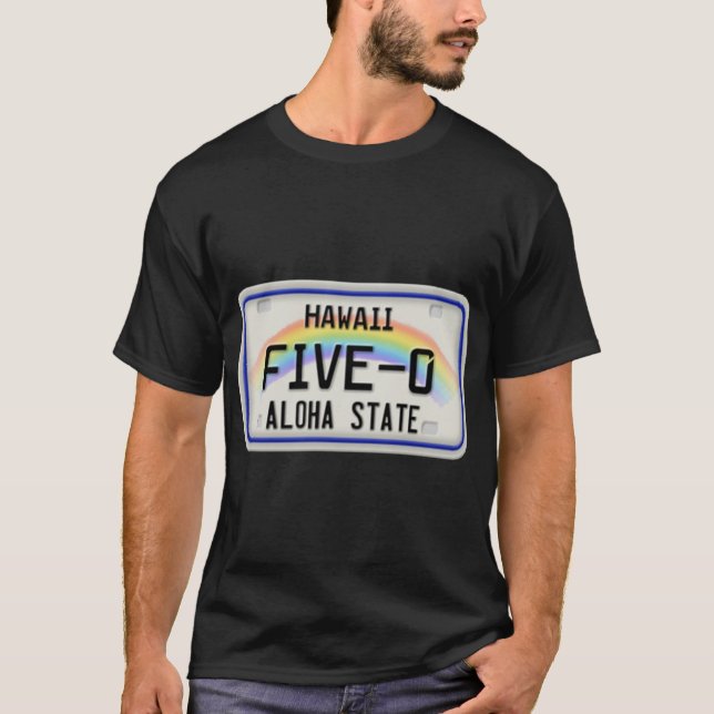 T-shirt Rebooted Hawaii 50 License Plate Design (Devant)
