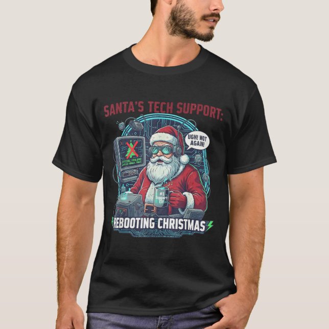 T-shirt Rebooting Tech Support Santa s Lover (Devant)