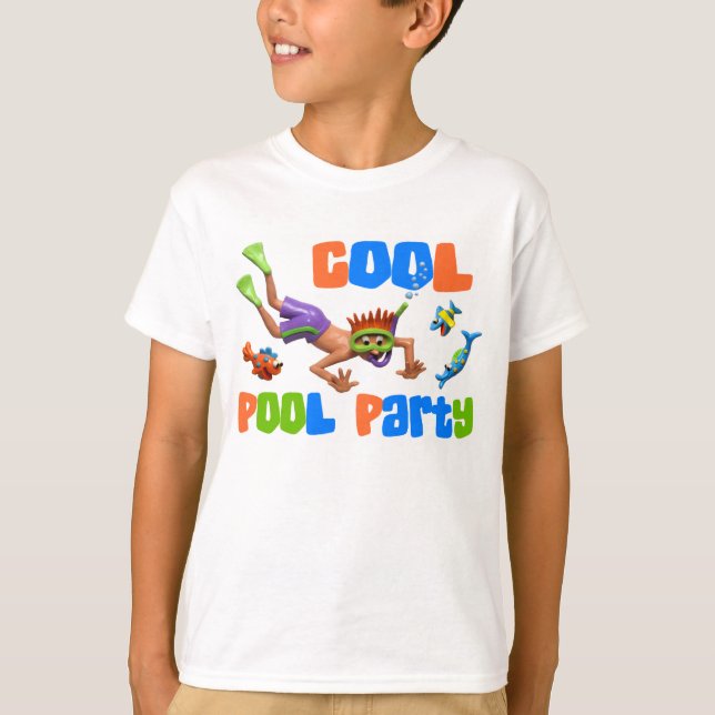 T-shirt Réception au bord de la piscine fraîche (Devant)