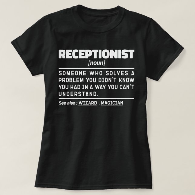 T-shirt Réceptionniste Noun Cool Réception Employé (Design devant)