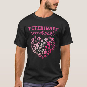 T-shirt Réceptionniste vétérinaire empreinte de patte de c