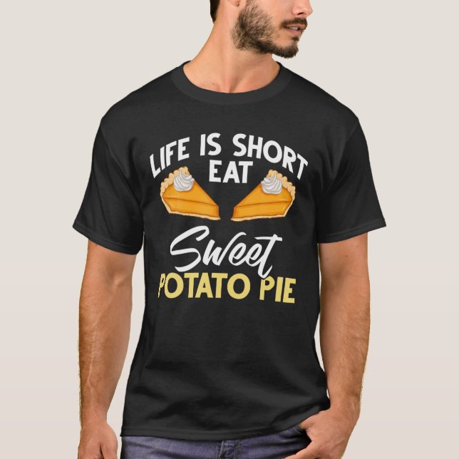T-shirt Recette de tarte à la pomme de terre sucrée Vegan  (Devant)