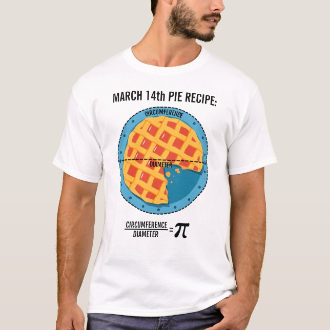 T-shirt Recette de tarte du 14mars : Circonférence/Diamètr (Devant)