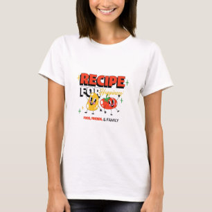 T-shirt Recette pour le bonheur : Nourriture, Amis, et Ali
