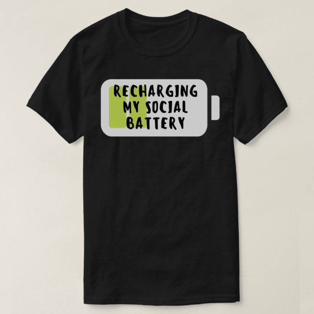 T-shirt Recharger ma batterie sociale (Design devant)