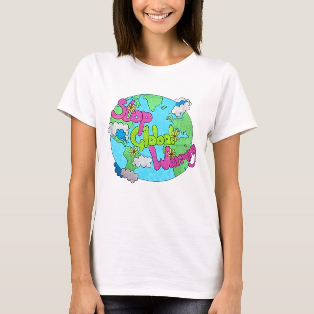 T-shirt Réchauffement climatique d'arrêt - chemise (Devant)