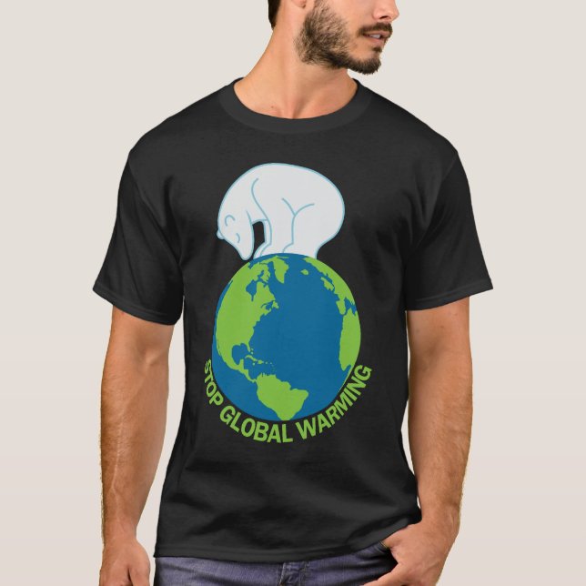 T-shirt Réchauffement climatique d'arrêt de l'ours polaire (Devant)