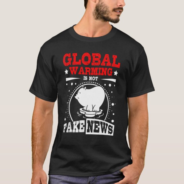 T-shirt Réchauffement climatique n'est pas faux newas (Devant)