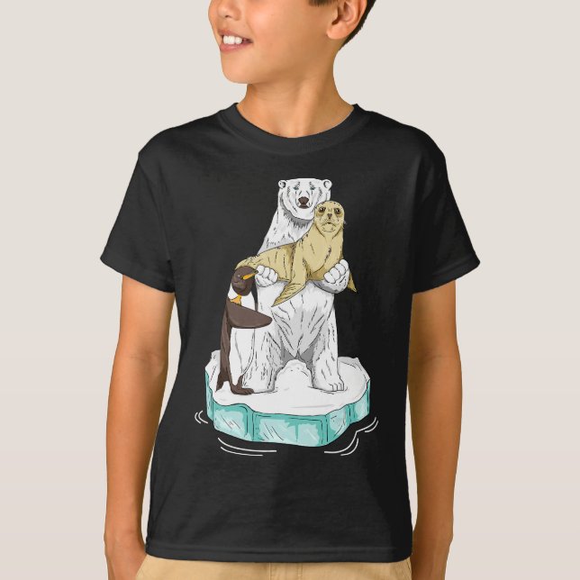 T-shirt Réchauffement climatique Ours polaire Sensibilisat (Devant)