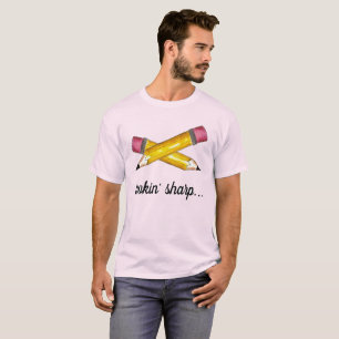 T-shirt Recherche dans l'écriture de l'école de crayon jau