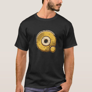 T-shirt Recherche de logo Q musique disque vinyle or en dé