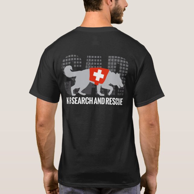 T-shirt Recherche K-9 et délivrance - SAR (Dos)