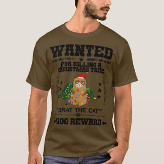 T-shirt Recherché pour la mort d'un sapin de Noël Brat Cha