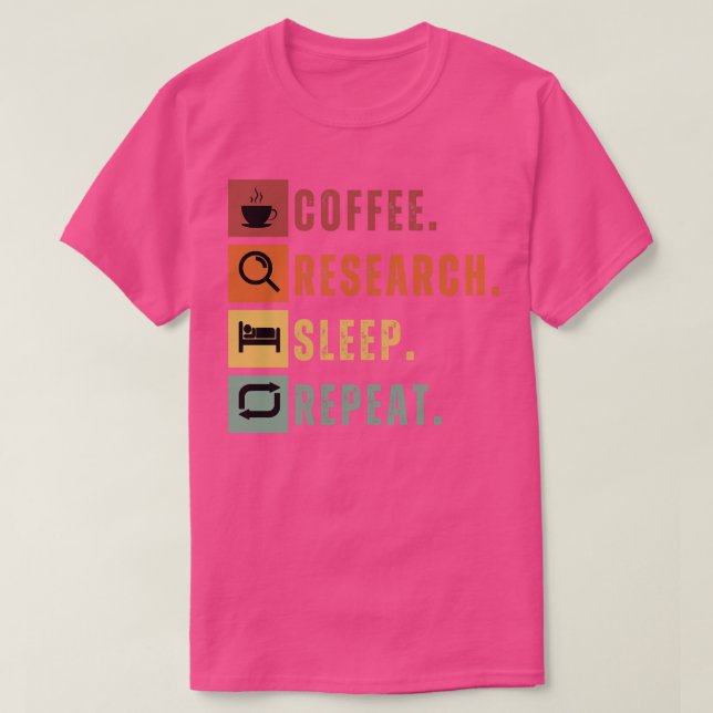 T-shirt Recherche sur la consommation de café - Répétition (Design devant)