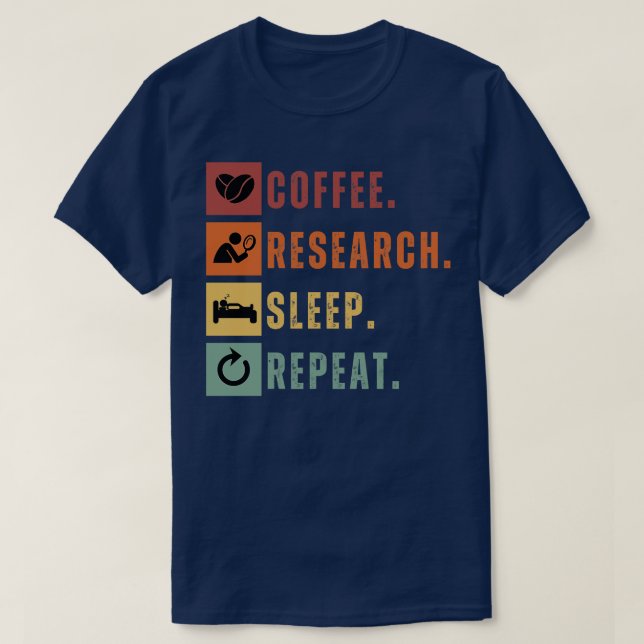 T-shirt Recherche sur la consommation de café - Répétition (Design devant)