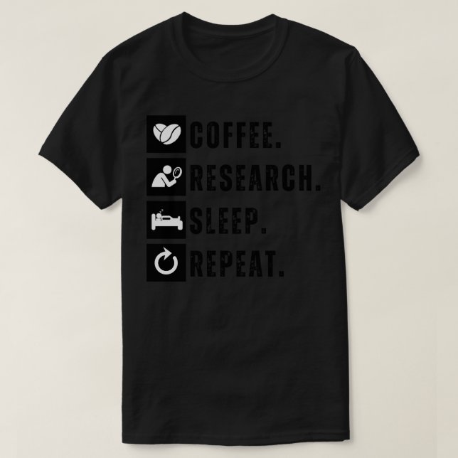T-shirt Recherche sur la consommation de café - Répétition (Design devant)