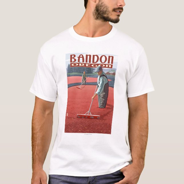 T-shirt Récolte de marais de canneberge - Bandon, Orégon (Devant)
