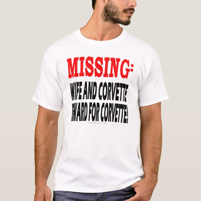 T-shirt Récompense absente Corvette d'épouse (Devant)