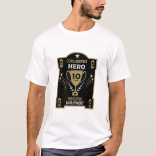 T-shirt Reconnaissance du service de longue durée Dix ans