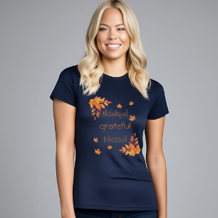 T-shirt Reconnaissant Grateful Bénis Automne Feuilles d'au