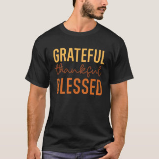 T-shirt Reconnaissant Merci Bénis Mentalité Positive