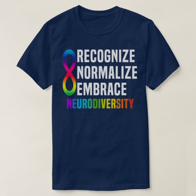 T-shirt Reconnaître normaliser intégrer la neurodiversité  (Design devant)