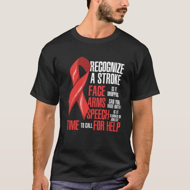 T-shirt Reconnaître Un Mois De Sensibilisation À L'AVC (Devant)