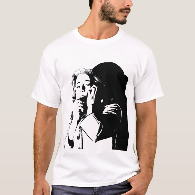 T-shirt recul de cri perçant dans l'horreur (Devant)