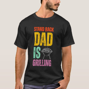 T-shirt Reculez Papa Est En Train De Griller Drôle De BBQ 
