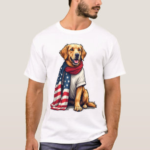 T-shirt Récupérateur à drapeau américain gravé amateur de 