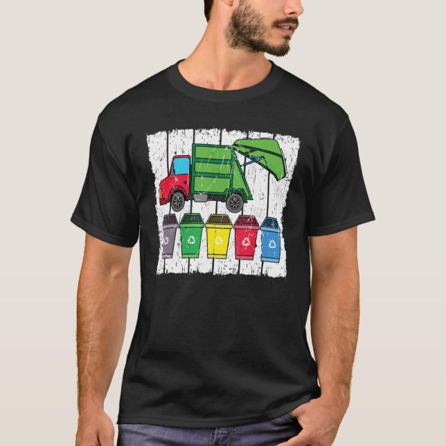 T-shirt Recyclage Camion écologiste E (Devant)