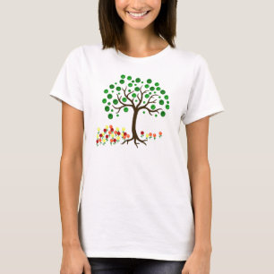 T-shirt Recycler l'arbre et les fleurs