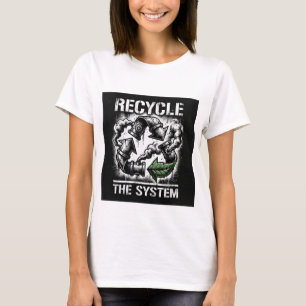 T-shirt Recycler le Système   Graphisme Audacieux   Femmes
