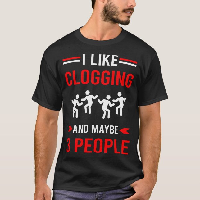 T-shirt Red 3 People Clogging Clog Clogger (Devant)