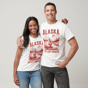 T-shirt Red Alaska Grizzly Frontier Tee