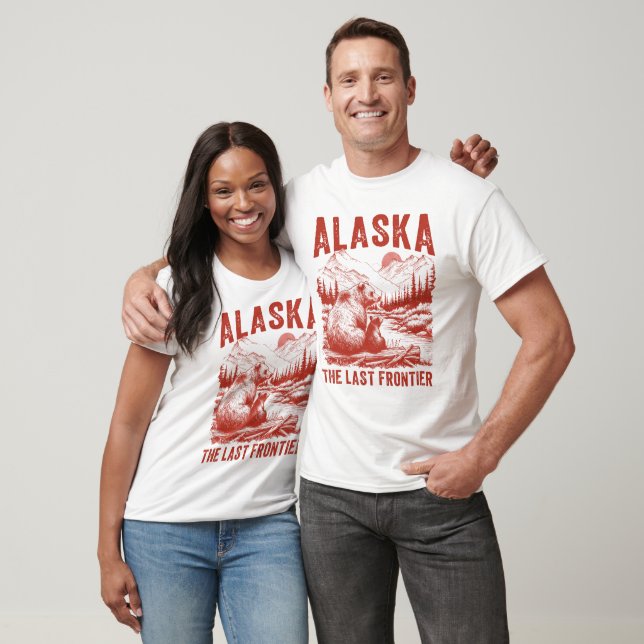 T-shirt Red Alaska Grizzly Frontier Tee (Unisexe)