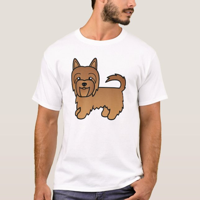 T-shirt Red Australian Terrier mignon chien de dessin (Devant)