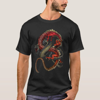 T-shirt Red & Black Dragons