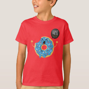 T-shirt Red Boys Kids Angry Donut Mess With Me Skier Cool