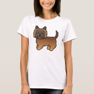 T-shirt Red Brindle Cairn Terrier Cartoon Chien