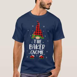 T-shirt Red Buffalo Plaid Correspondant À Baker Gnome Chri