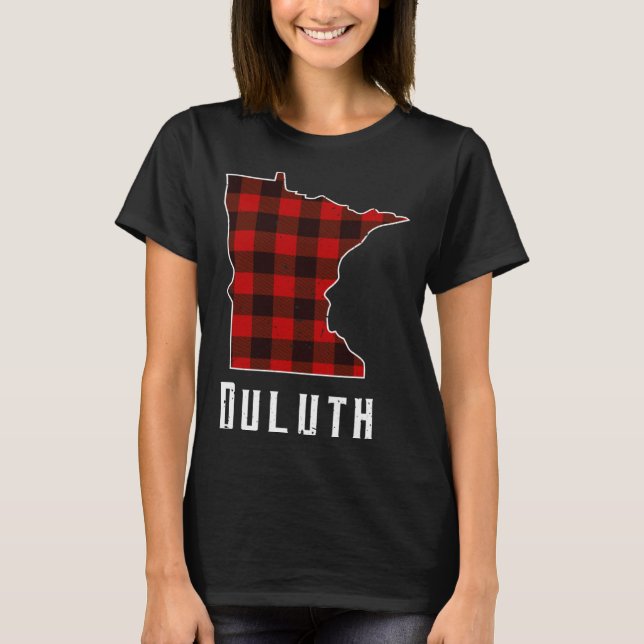 T-shirt Red Buffalo Plaid Duluth Minnesota Gif Home State  (Devant)
