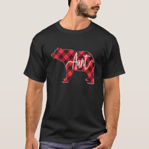 T-shirt Red Buffalo Plaid Tante Ours Mappage Famille Chris