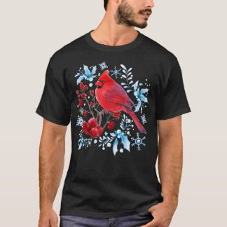 T-shirt Red Cardinal Oiseaux Amateurs d'Oiseaux Observatio