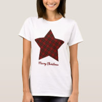 Red Christmas tartan Star Joyeux texte de Noël