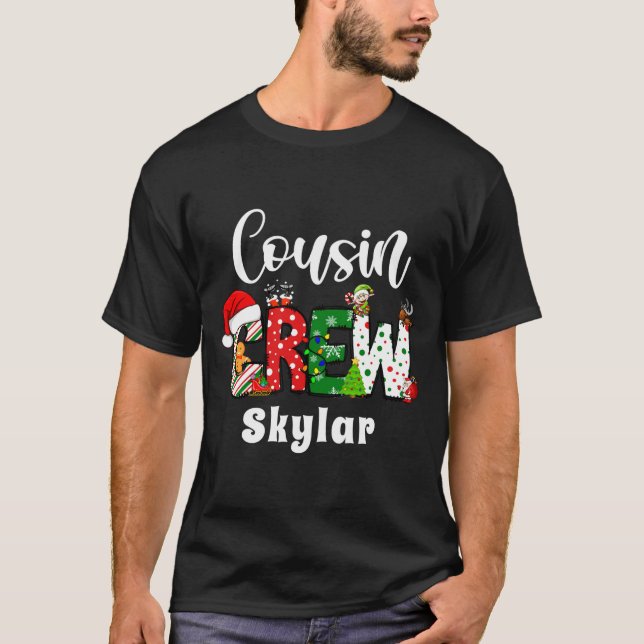 T-shirt Red Cousin Crew Christmas Retro  (Devant)
